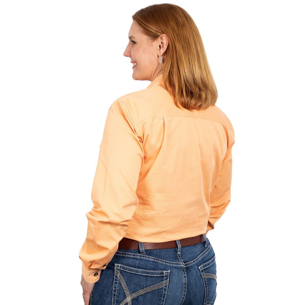Just Country Womens Brooke Workshirt | Full Button | Peach