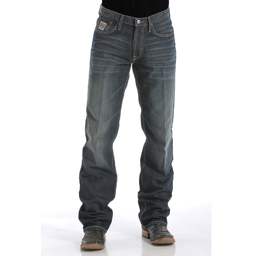 Cinch Mens Jeans | White Label | Relaxed Fit | Straight | Dark Stonewash | 34 Leg