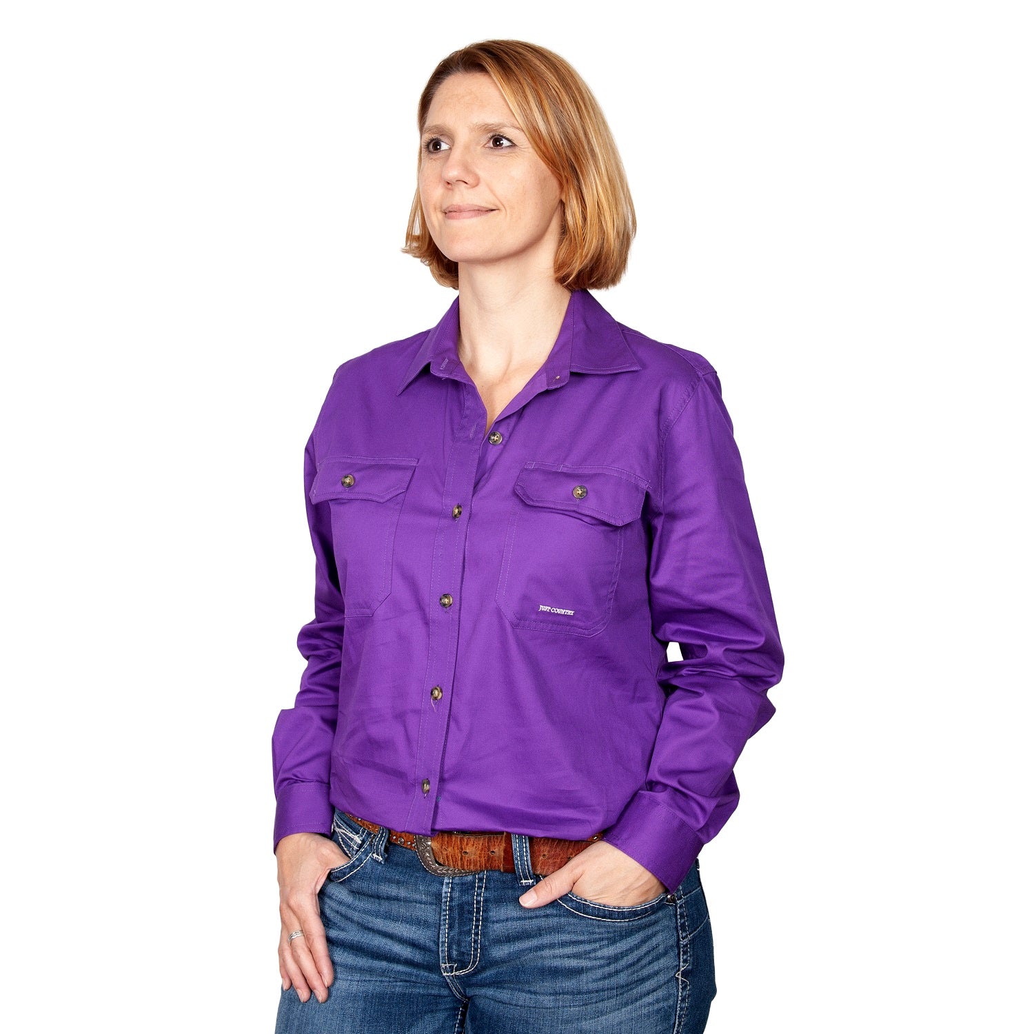 Just Country Womens Brooke Shirt | Full Button | Purple