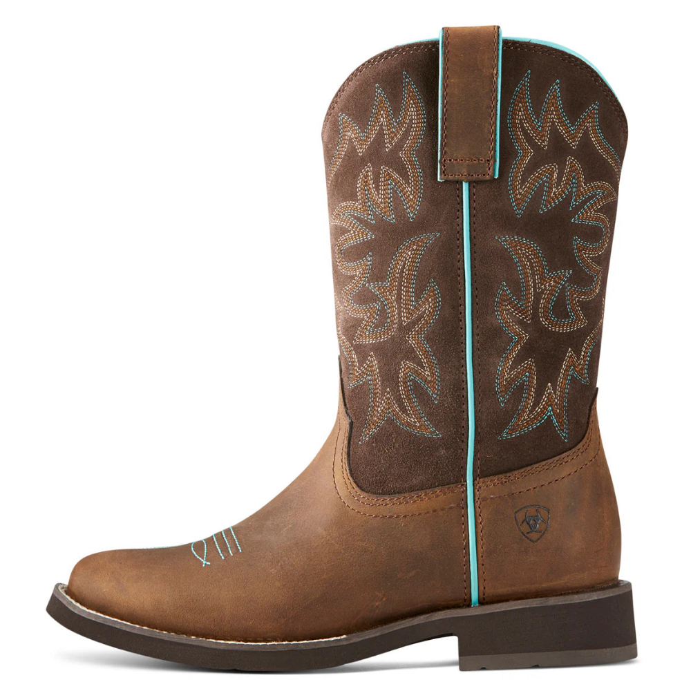 Ariat Womens Western Boots | Delilah Round Toe | Distressed Brown / Fudge Brown