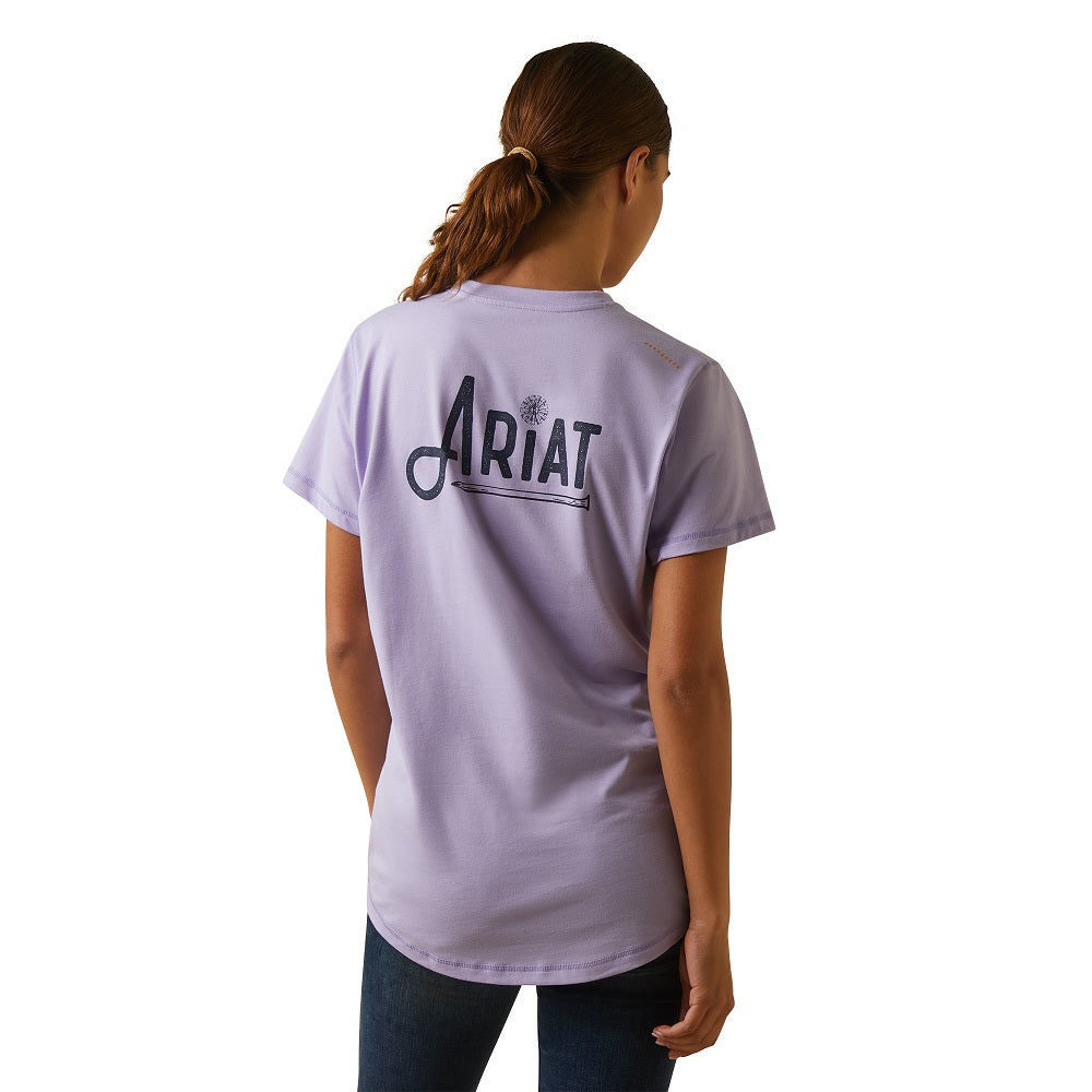 Ariat Womens T-Shirt | Rebar Workman Logo | Lavender