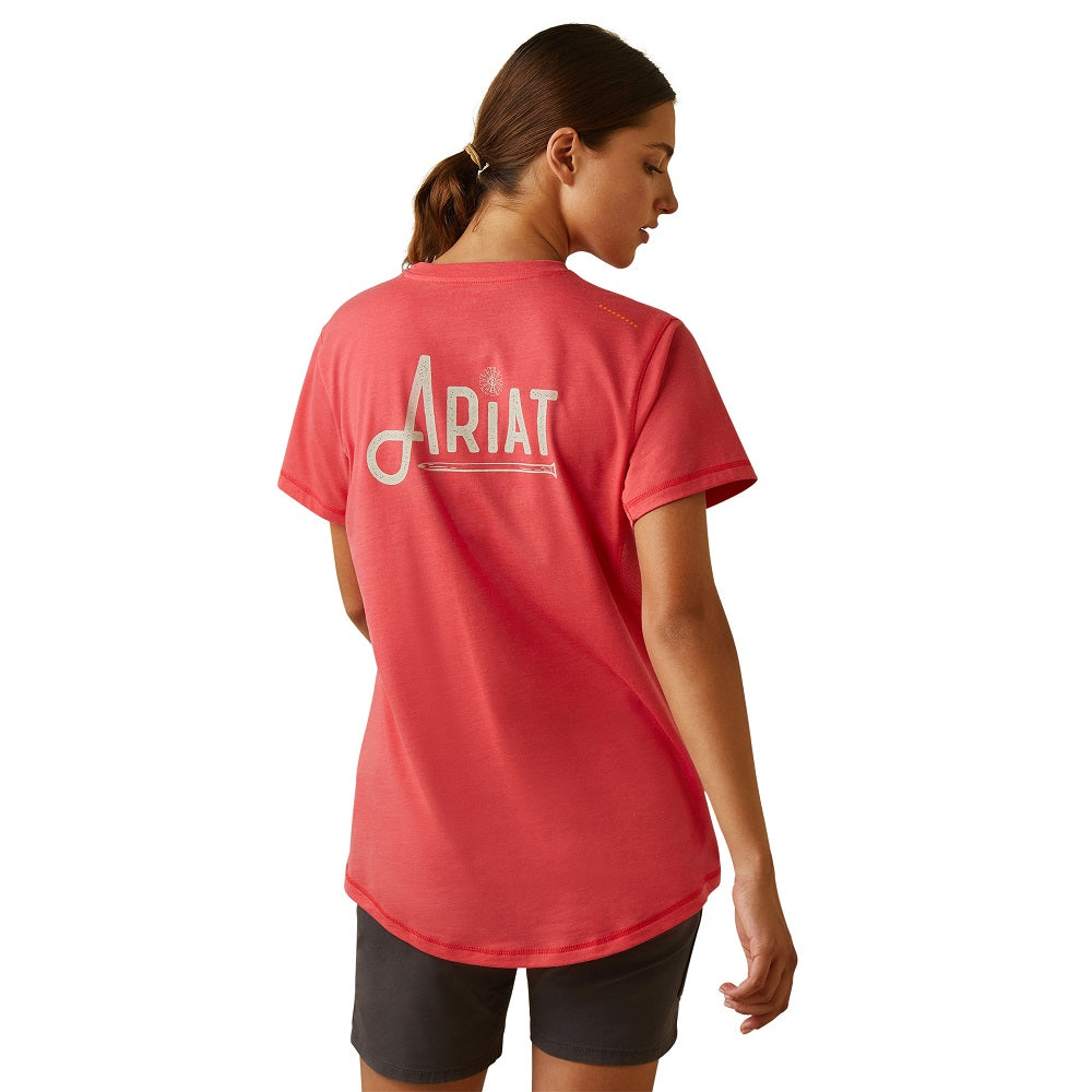 Ariat Womens T-Shirt | Rebar Workman Logo | Teaberry