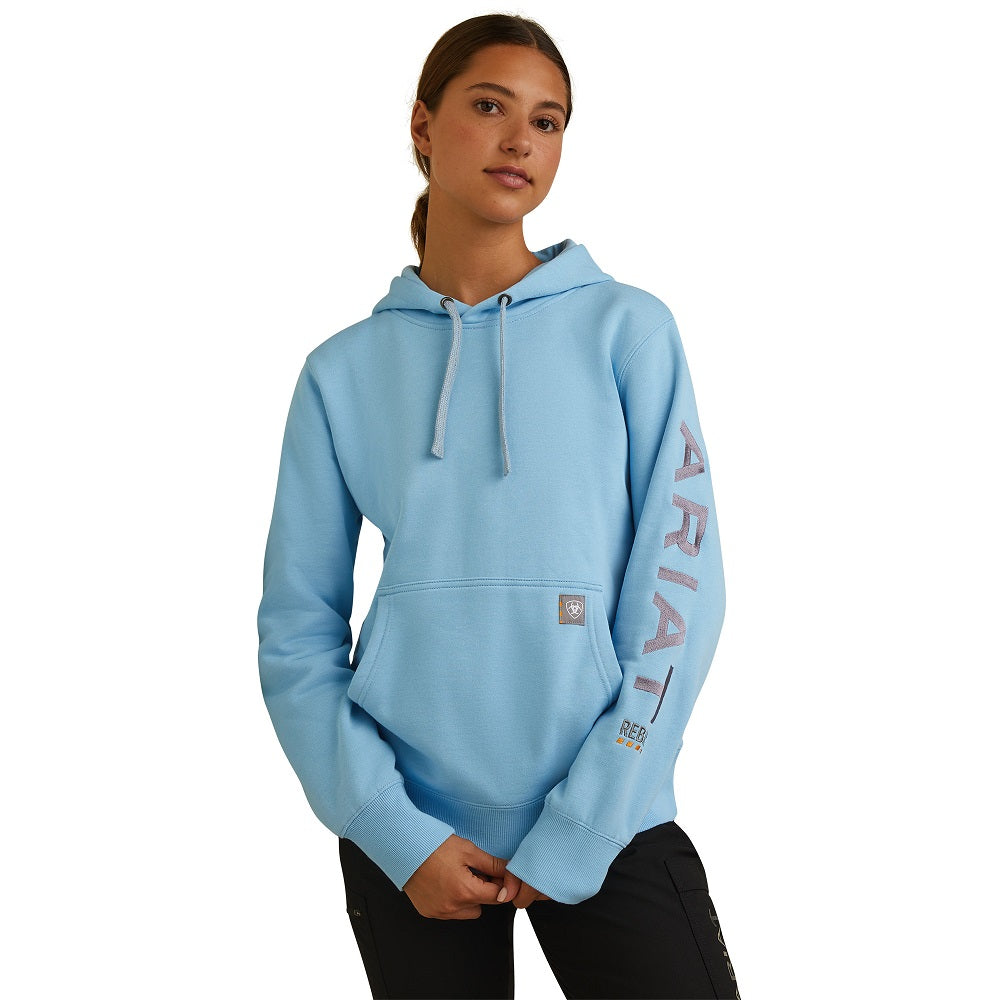 Ariat Womens Hoodie | Rebar Graphic | Dutch Canal Heather / Dusk