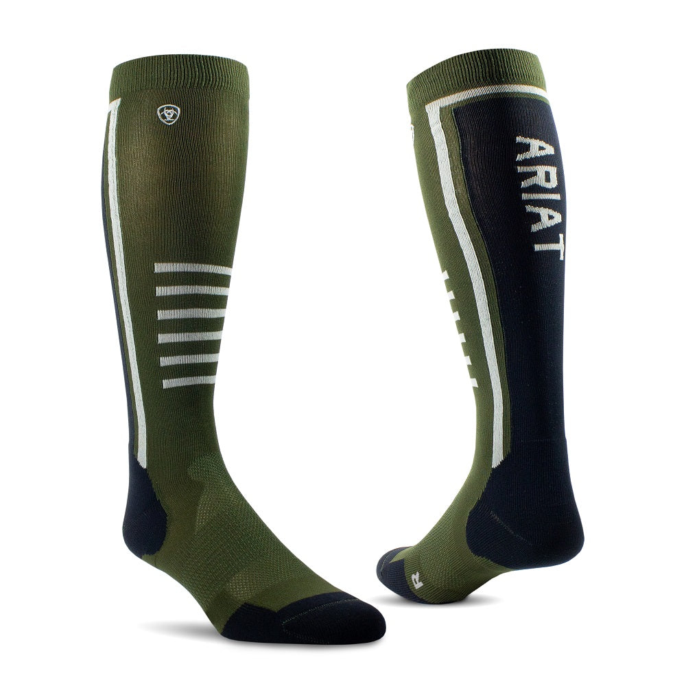Ariat Uni Ariattek Slimline Performace Socks | Beetle / Black