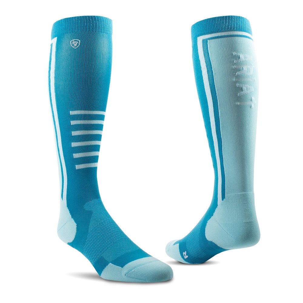 Ariat Uni Ariattek Slimline Performace Socks | Mosaic Blue / Gulf Stream