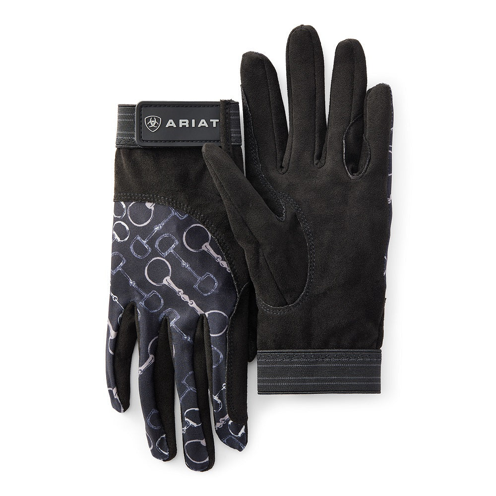 Ariat Gloves | Tek Grip Spirit | Charcoal Bit Print