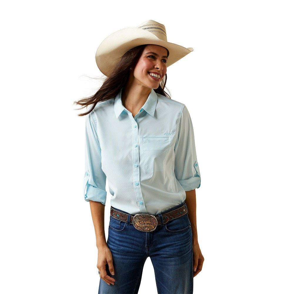 Ariat Womens Shirt | Ventek | Gulf Stream / White Stripe