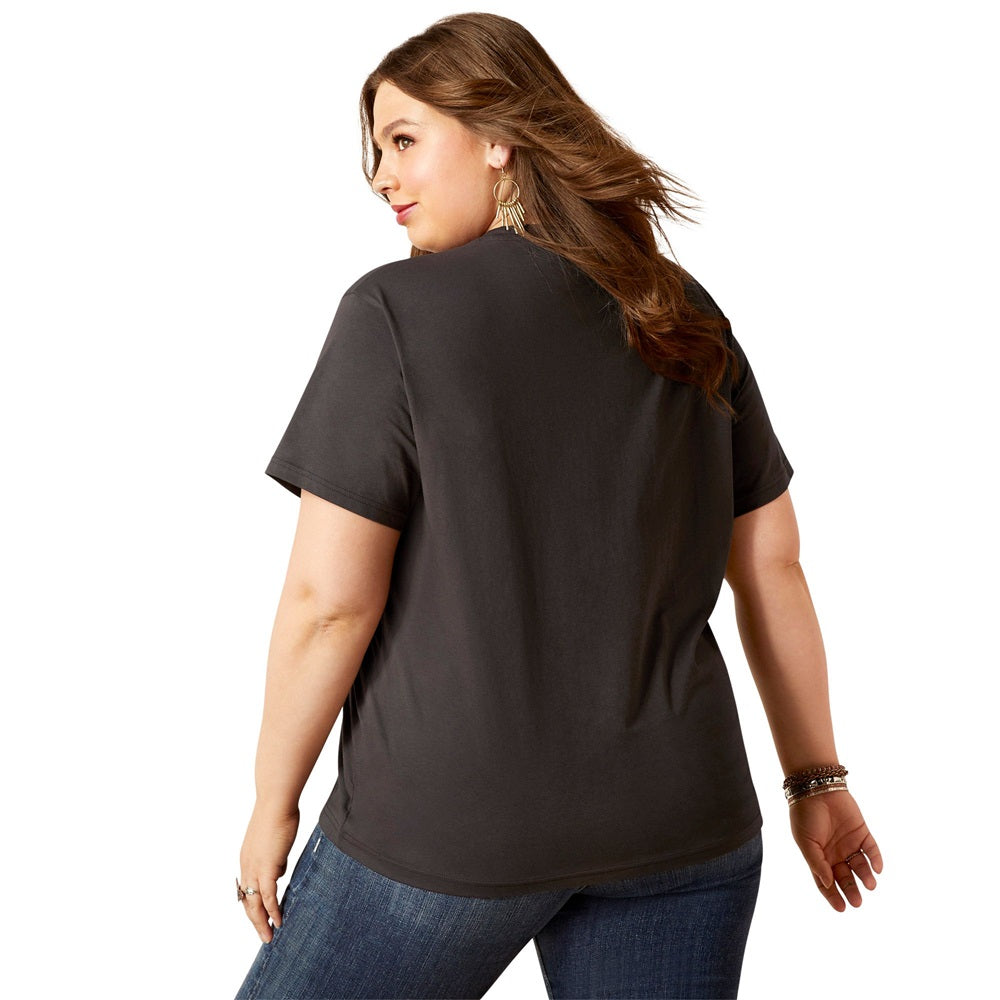 Ariat Womens T-Shirt | Patina Steer | Washed Black