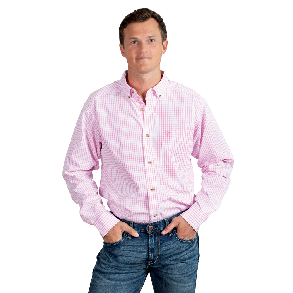 Ariat Mens Shirt | Pro Series Cliff | Pink Check