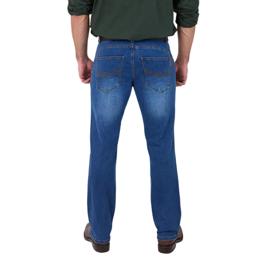 Ringers Western Mens Jeans | Mitchel Straight 32 Leg | Mid Blue