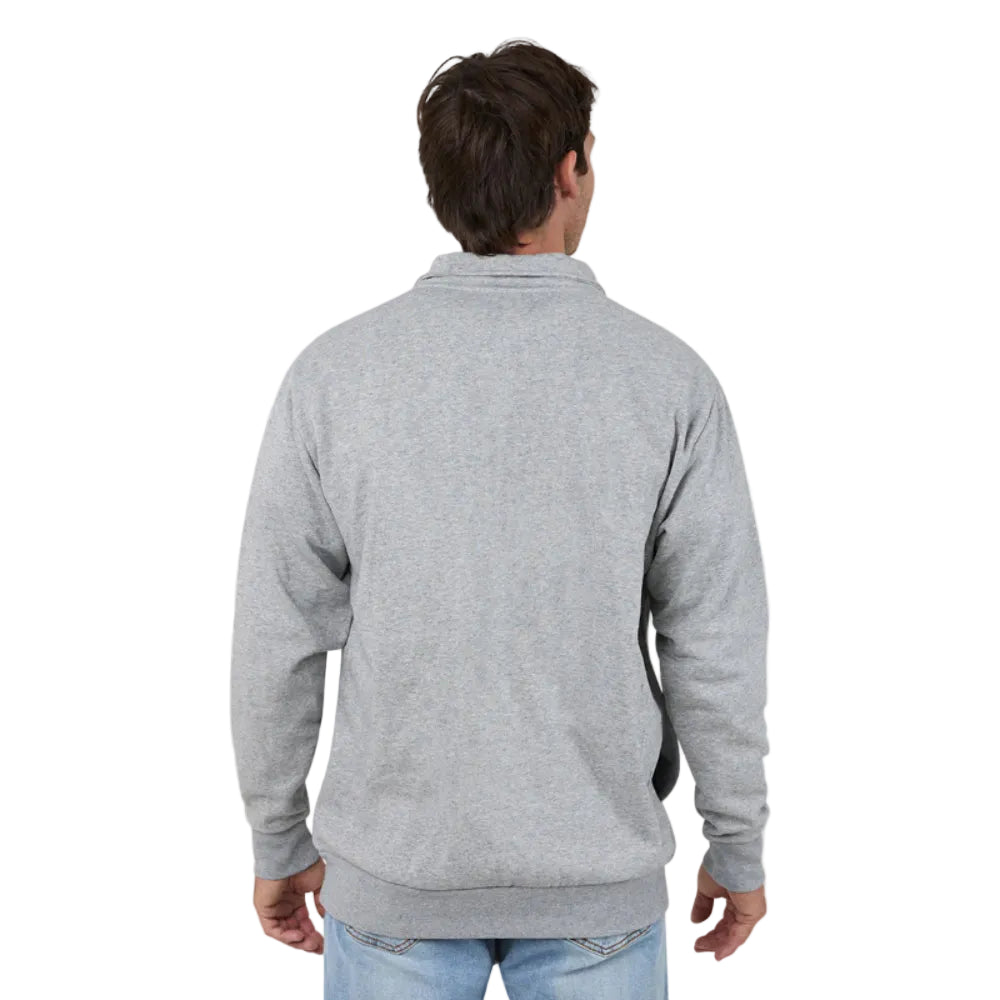 Ringers Western Mens 1/4 Zip Crew | Strand | Grey Marle