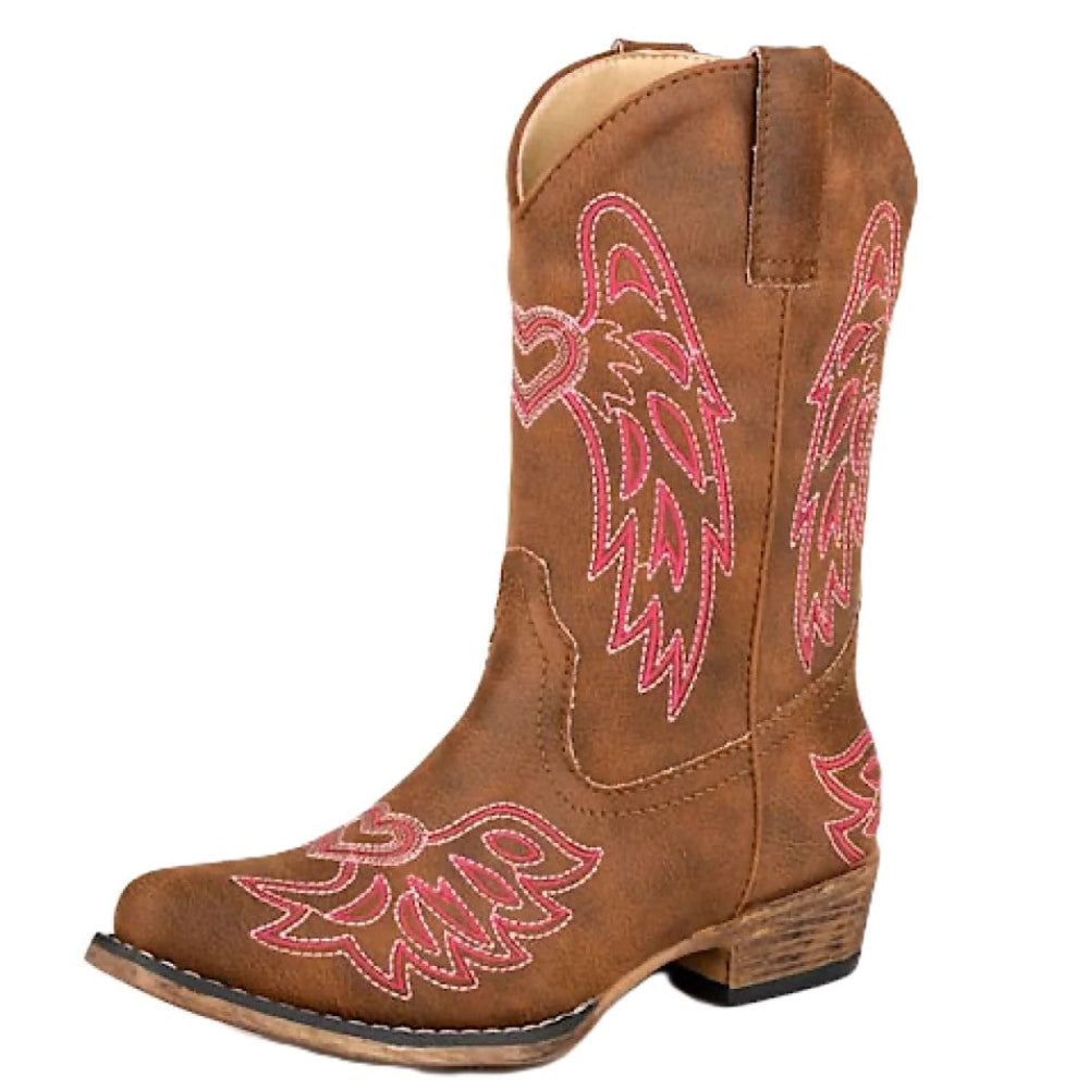 Roper Kids Boots | Riley Wings | Tan