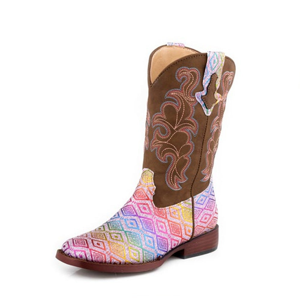 Roper Kids Boots | Maya | Pink Aztec Glitter / Brown