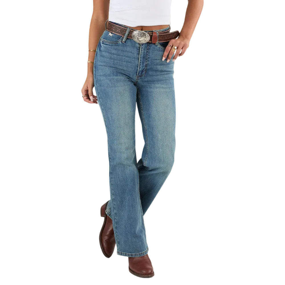 Ringers Western Womens Jeans | Indie Vintage Light Blue | High Rise Boot Cut Long Leg