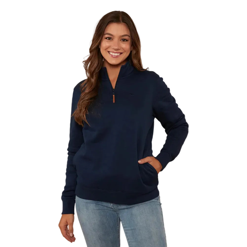 Ringers Western Womens 1/4 Zip Crew | Peninsula | Navy