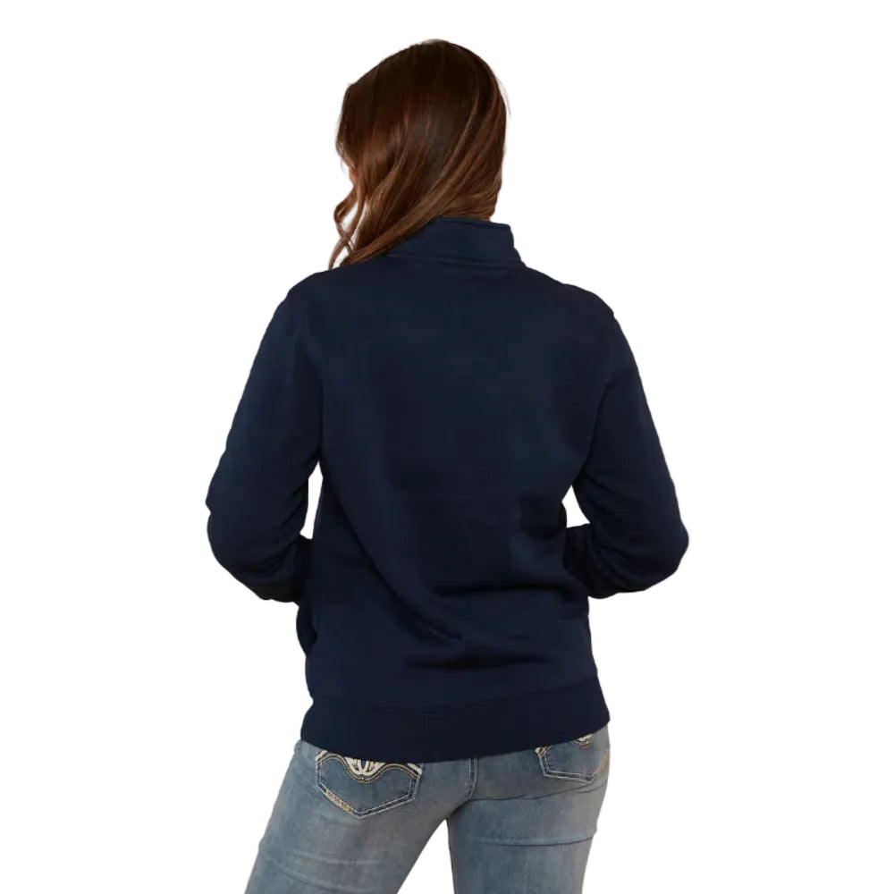 Ringers Western Womens 1/4 Zip Crew | Peninsula | Navy