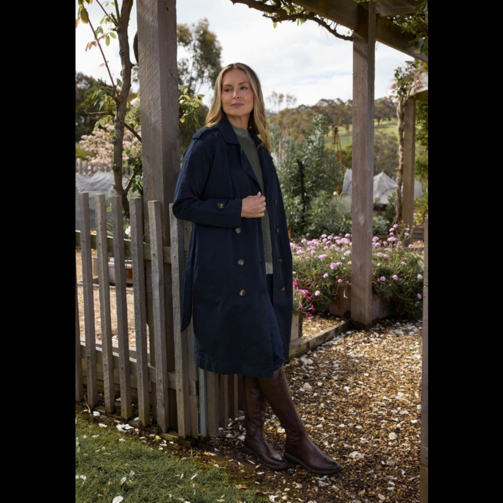 Goondiwindi Cotton Coat | Trench Cotton | Dark Navy