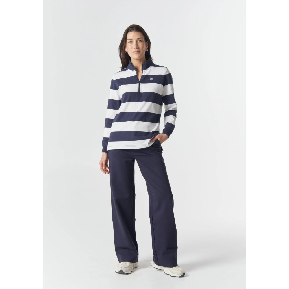 Goondiwindi Cotton Rugby | Local Half Zip Cotton | Dark Navy / White