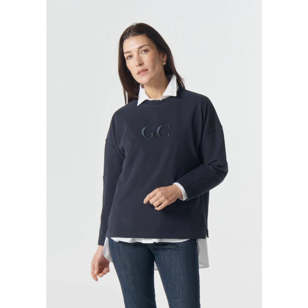 Goondiwindi Cotton Sweater | Sunday Logo Cotton | Dark Navy