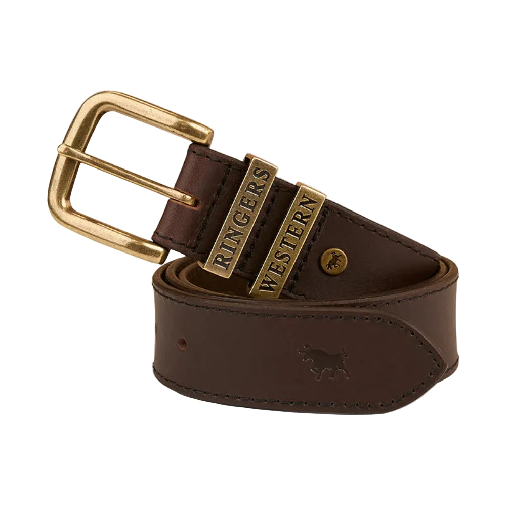 Ringers Western Belt | James | Dark Brown / Gold