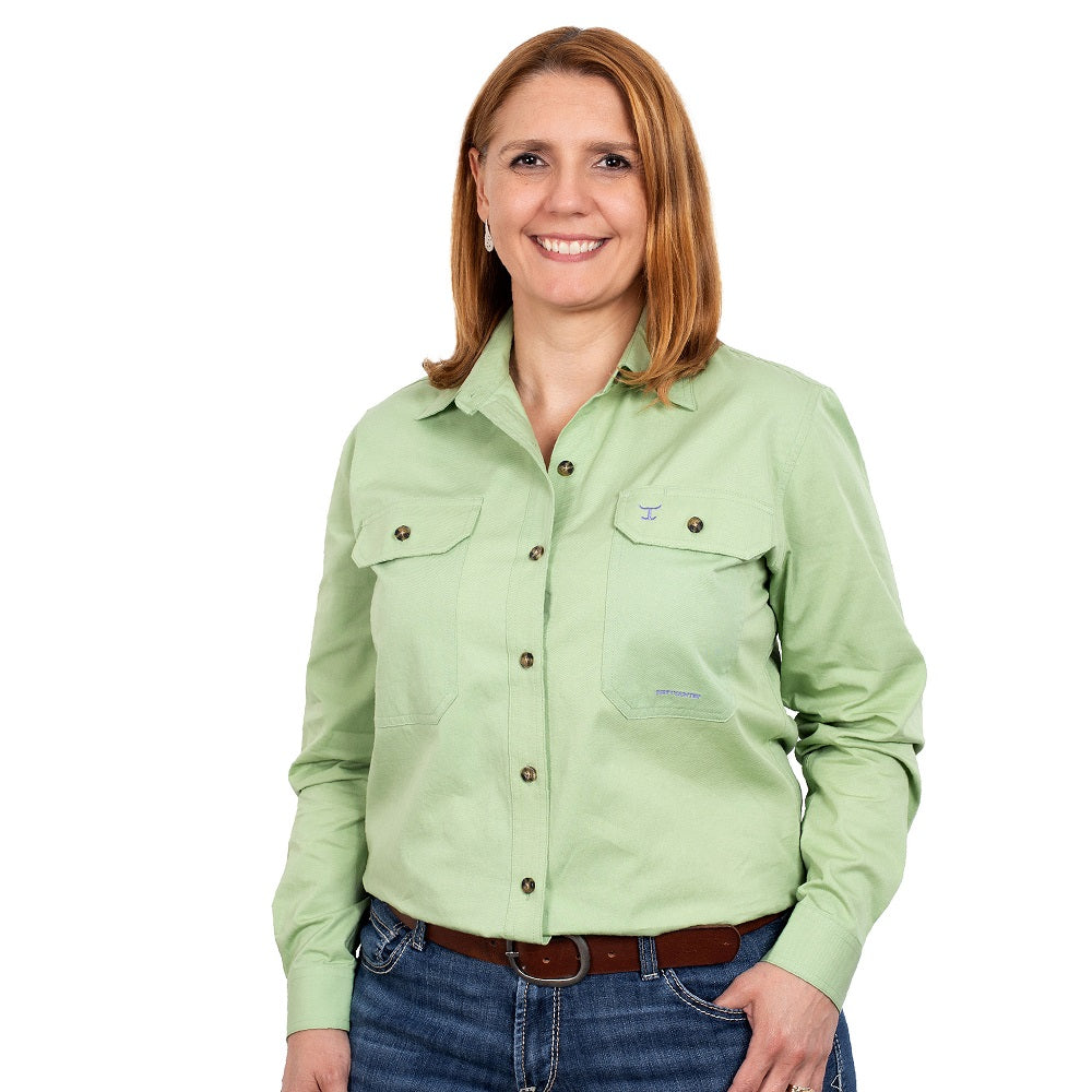 Just Country Womens Brooke Workshirt | Full Button | Sage