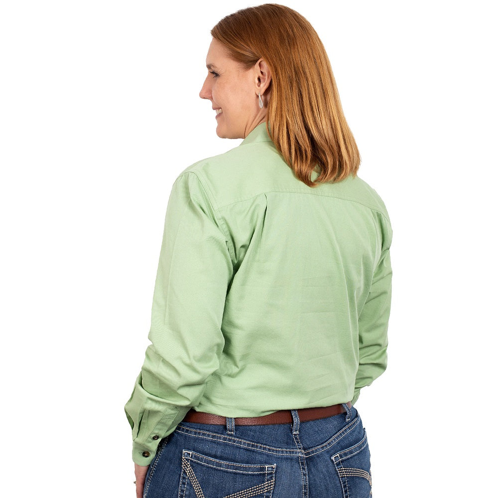 Just Country Womens Jahna Shirt | Half Button | Sage