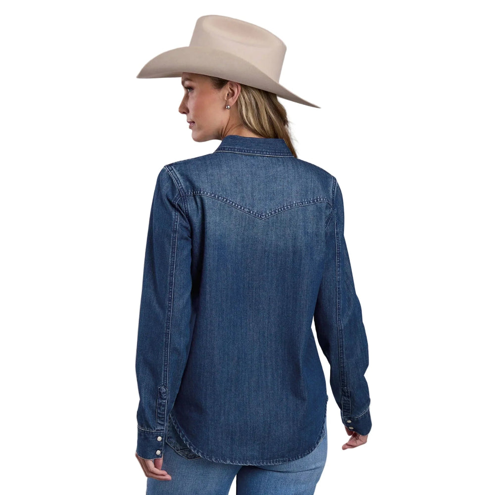STETSON WOMENS SHIRT | SOLID BLUE