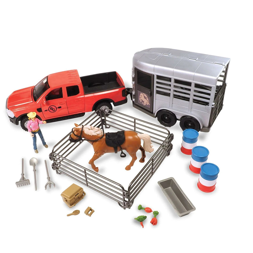 Big Country Toys | 24 PC Truck and Horse Trailer Set