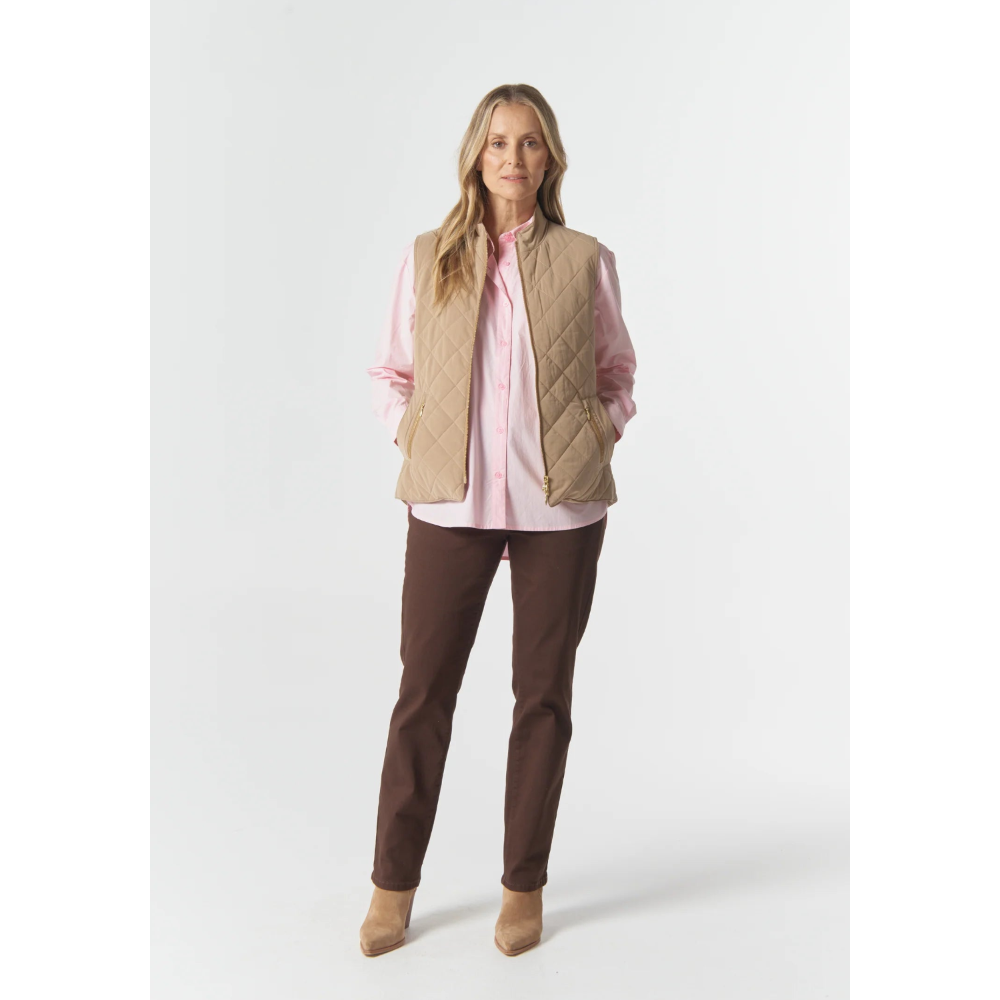 Goondiwindi Cotton Vest | Heritage Quilted | Iced Coffee