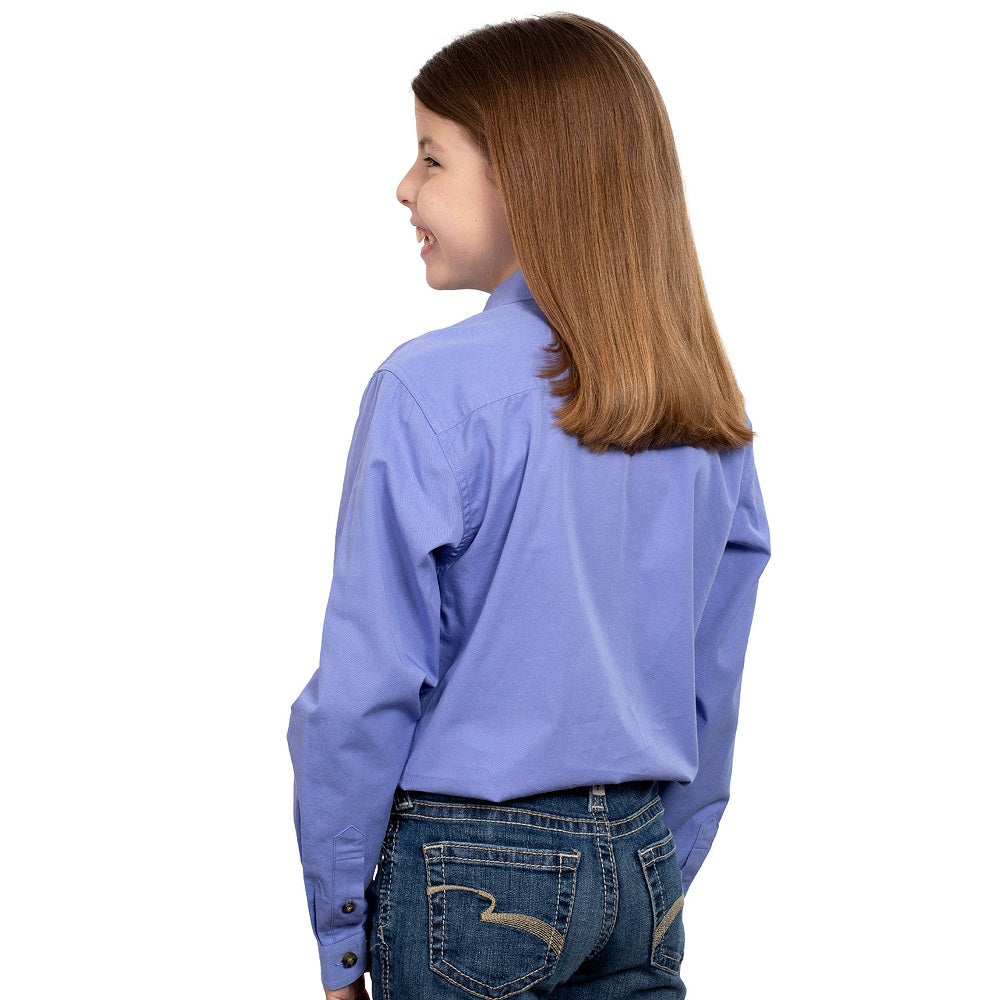 Just Country Girls Kenzie Workshirt | Half Button | Periwinkle