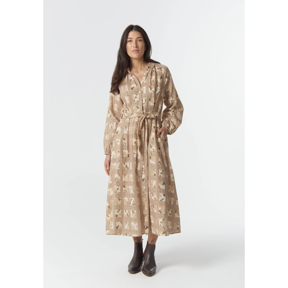 Goondiwindi Cotton Dress | Homestead Belted Linen Cotton Blend | Texas Print