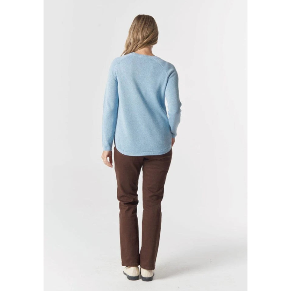 Goondiwindi Cotton Jumper | Merino Cotton Classic Raglan | Air Blue