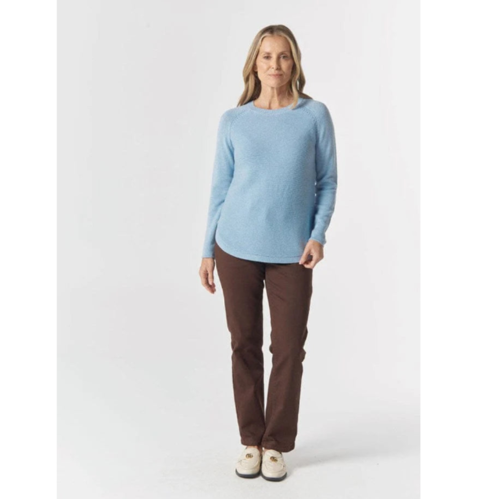 Goondiwindi Cotton Jumper | Merino Cotton Classic Raglan | Air Blue