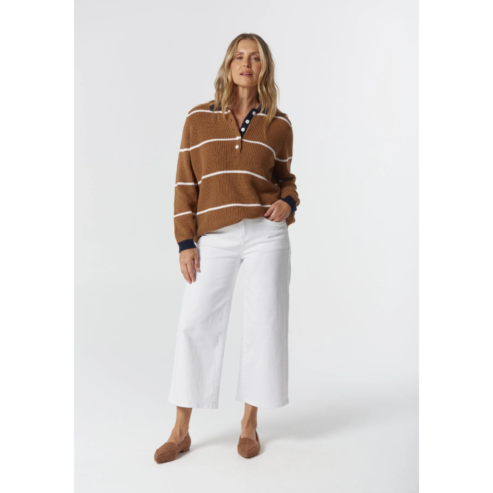 Goondiwindi Cotton Jumper | Husk Cotton Cashmere Knit | Iced Coffee / Laser