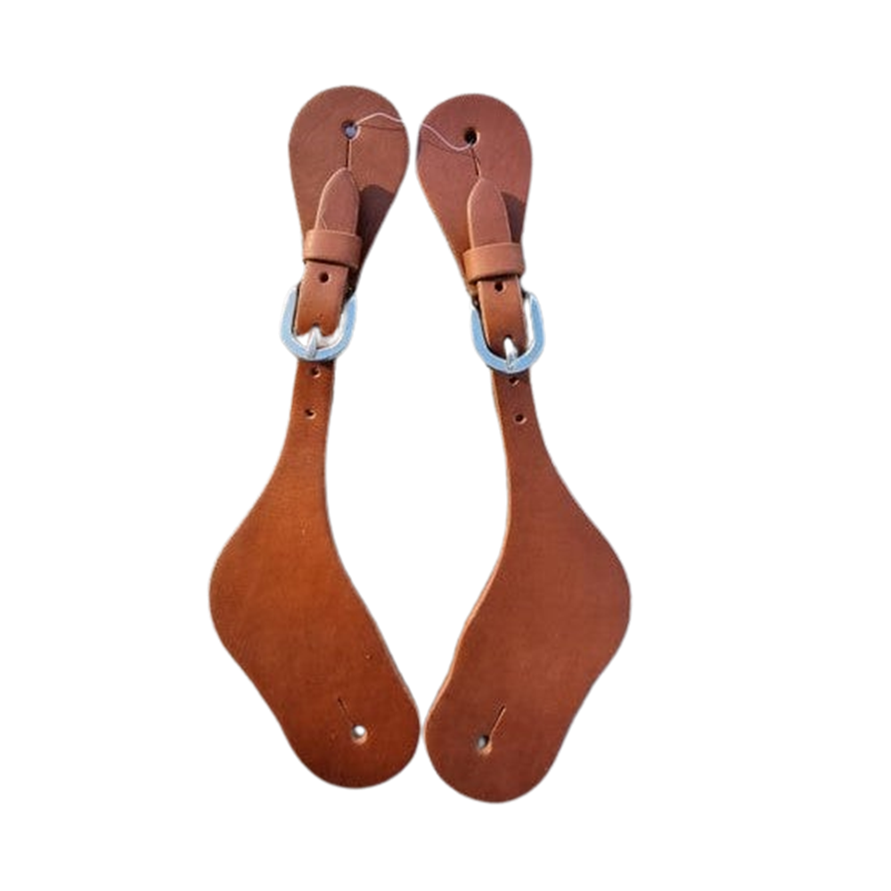 Toprail Equine Mens Hermann Oak Leather Shaped Spur Strap