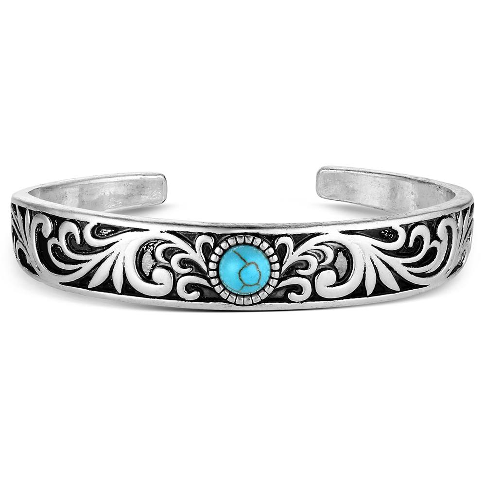 Montana Silversmiths Attitude Bracelet | Whispering Peaks Turquoise Cuff