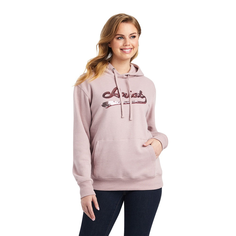 Ariat Womens Hoodie | Real Sequin Logo | Nostalgia Rose Heather