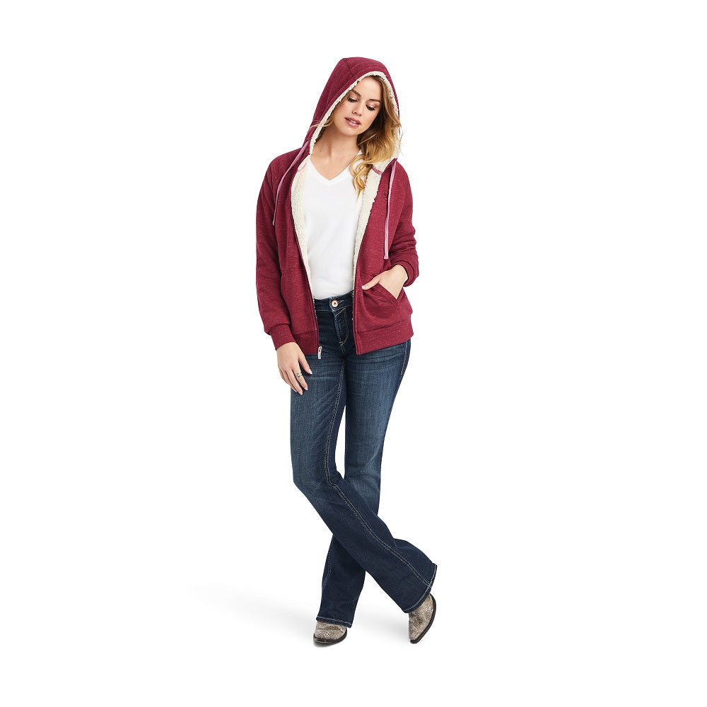 Ariat Womens Zip Hoodie | Sherpa | Beet Red