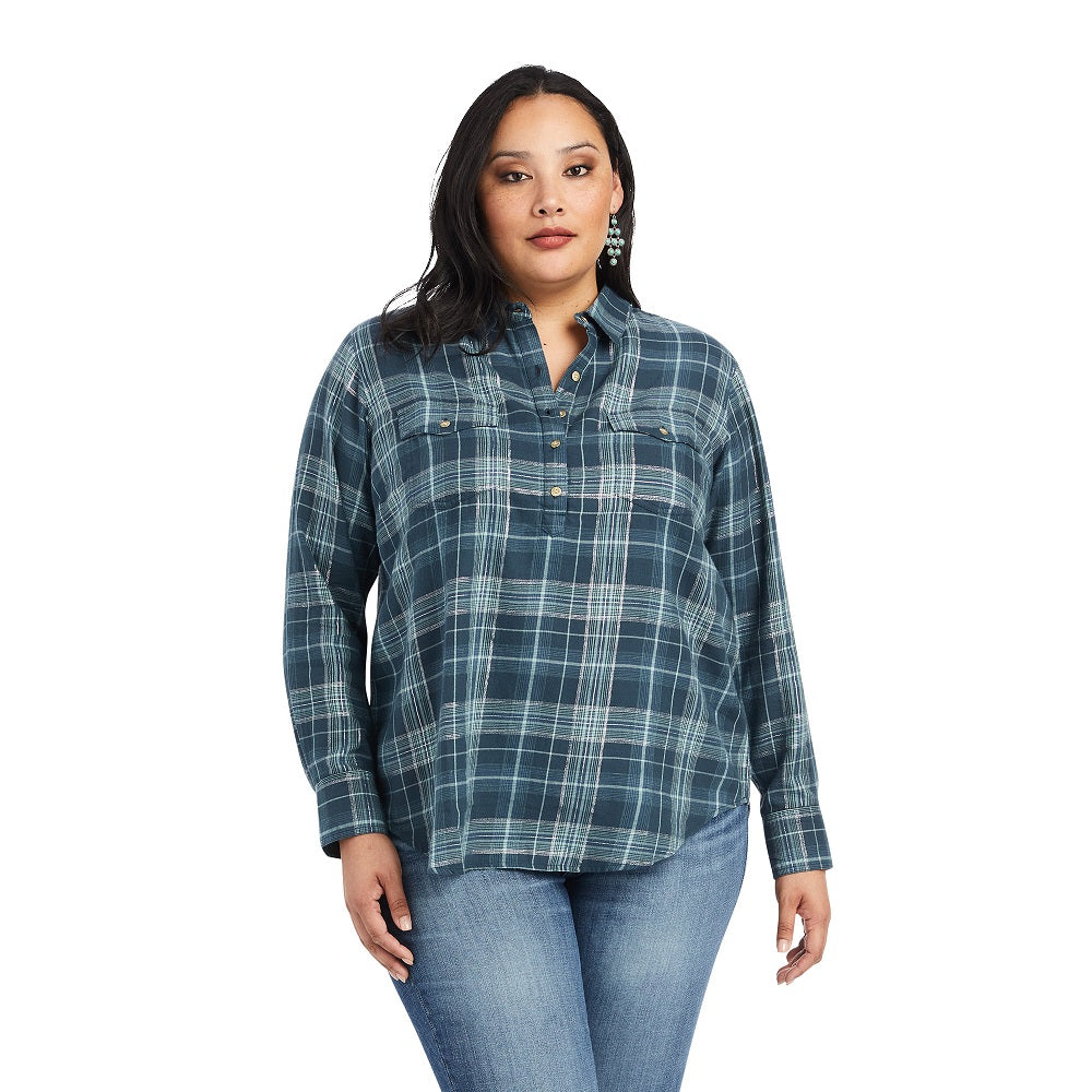 Ariat Womens Shirt | Real Team Stretch Kirby | Lurex Plaid