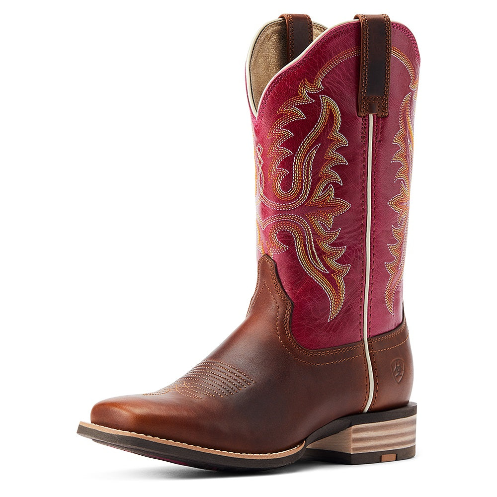 Ariat Womens Western Boots | Olena Vintage | Caramel / Berry Rouge