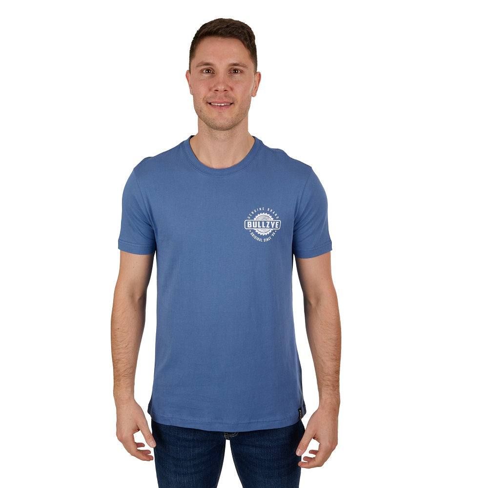 Bullzye Mens T-Shirt | Saw | Blue Steel