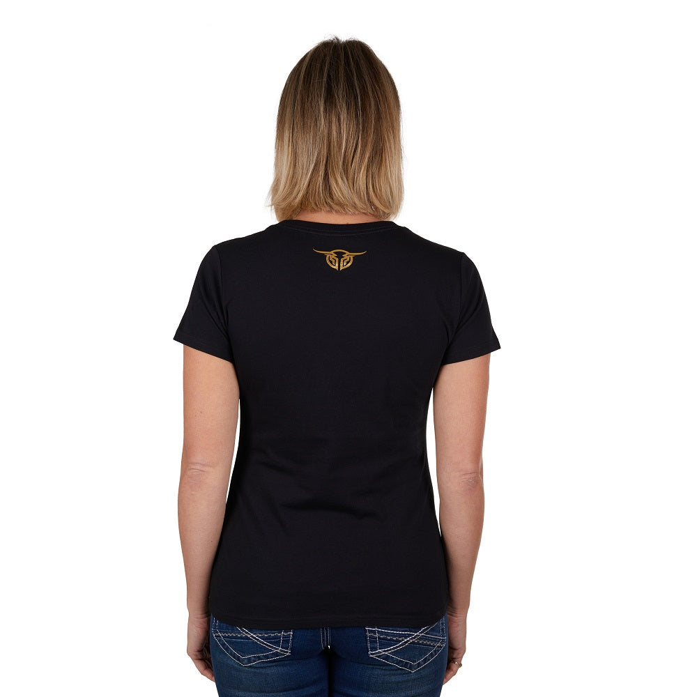 Bullzye Womens T-Shirt | Tropics | Black