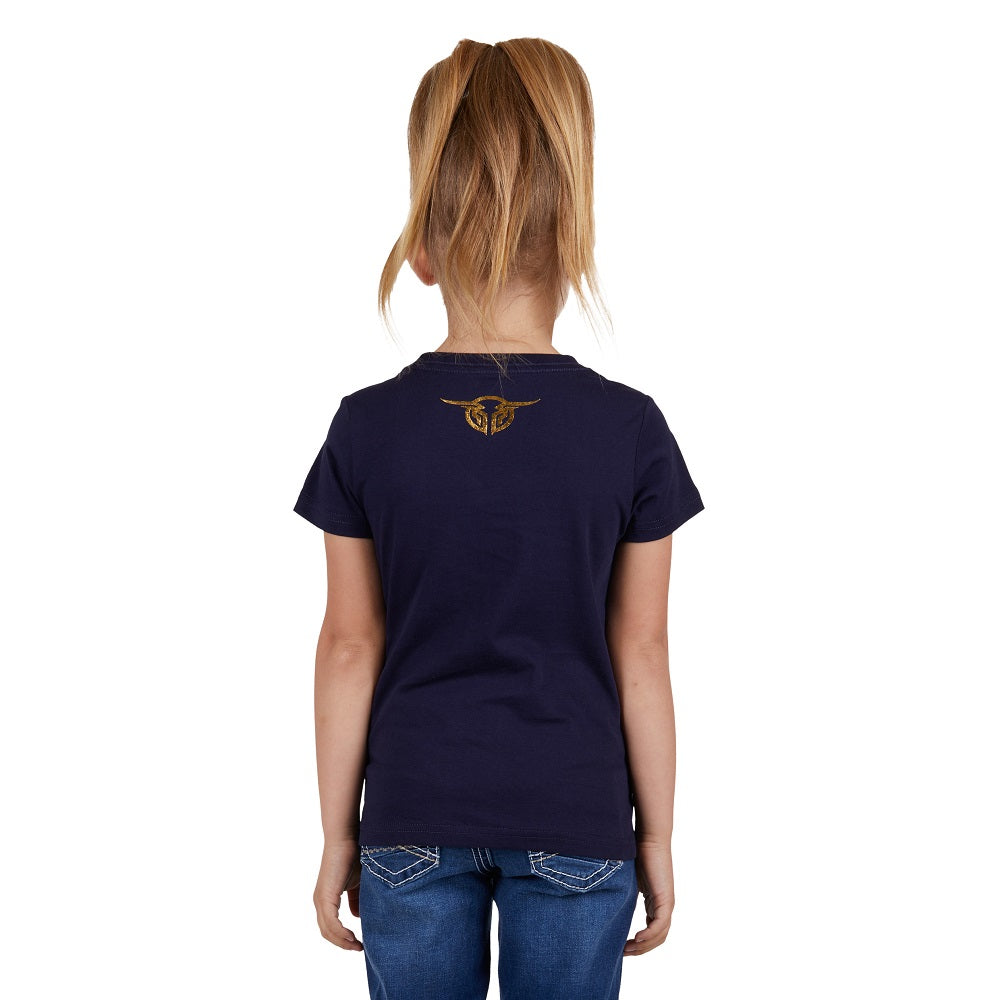 Bullzye Girls T-Shirt | Heart | Navy