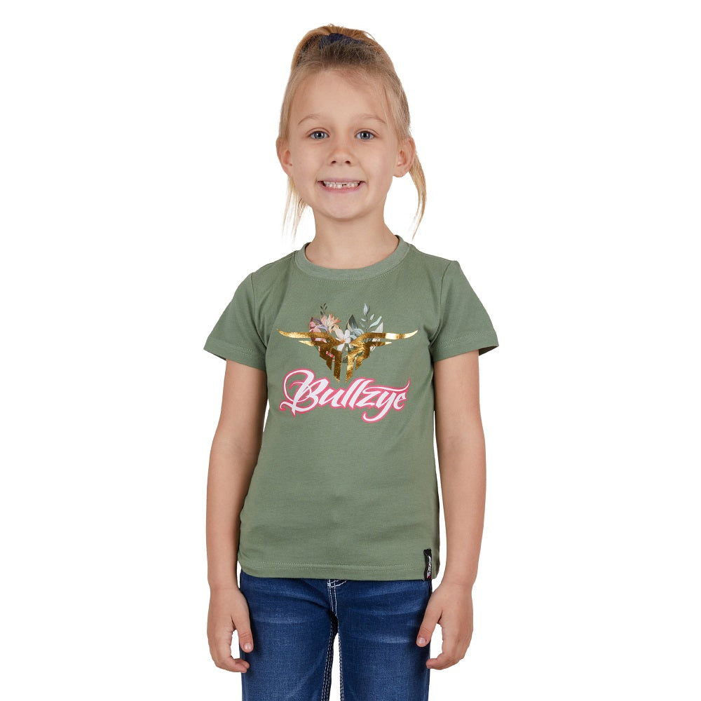 Bullzye Girls T-Shirt | Foliage | Moss