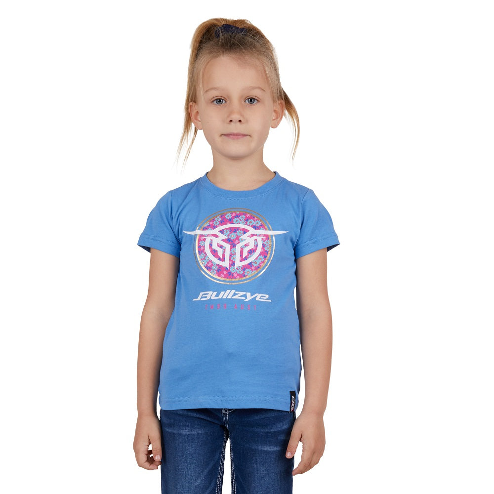 Bullzye Girls T-Shirt | Ditsy | Heritage Blue