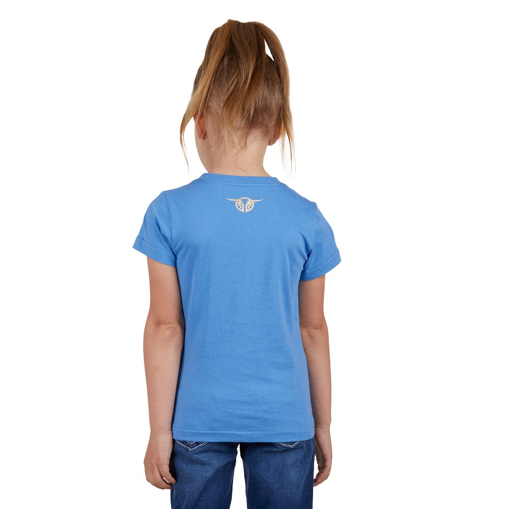 Bullzye Girls T-Shirt | Ditsy | Heritage Blue