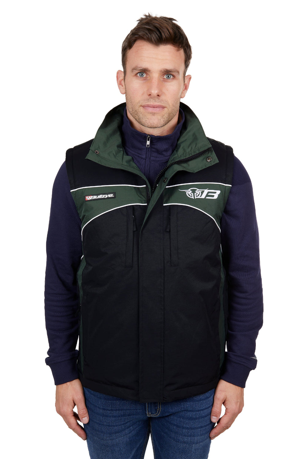 Pure Western Mens Vest | Bazooka | Black / Green