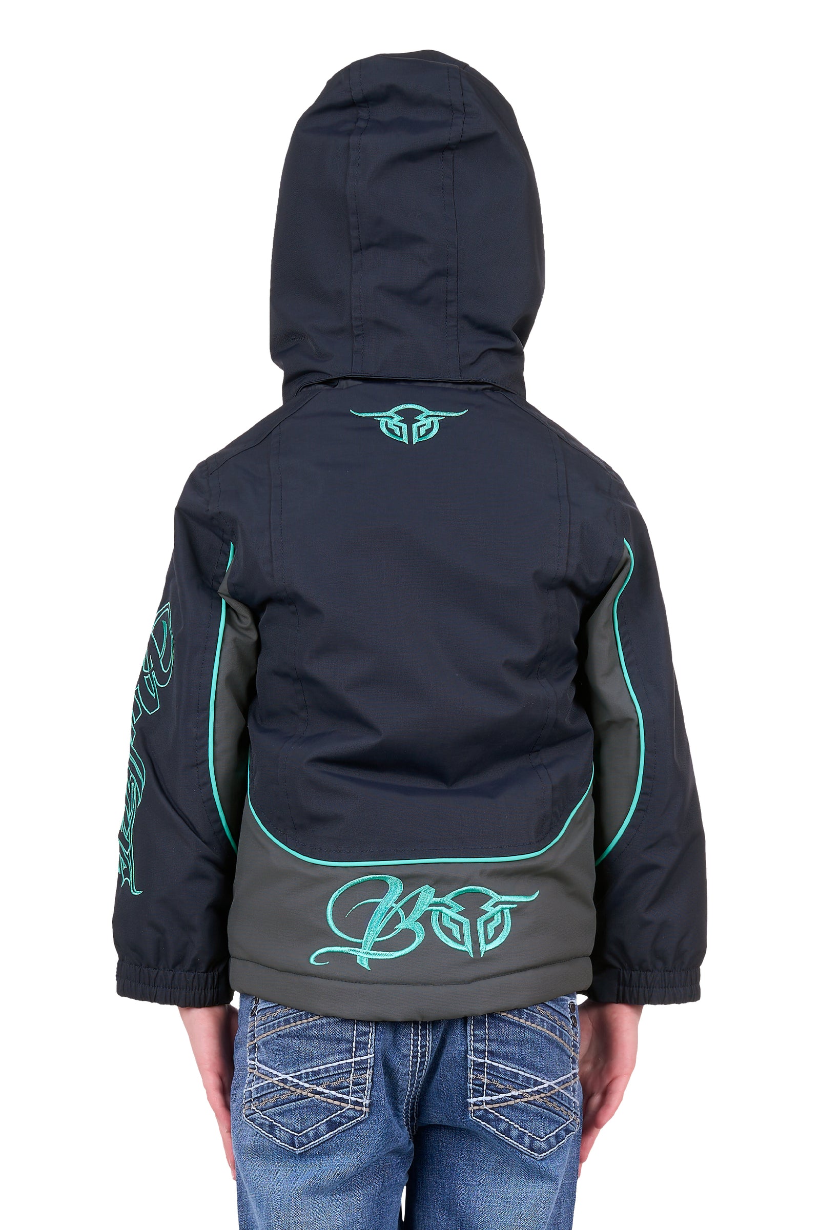 Pure Western Girls Jacket | Carla | Dark Navy / Turquoise