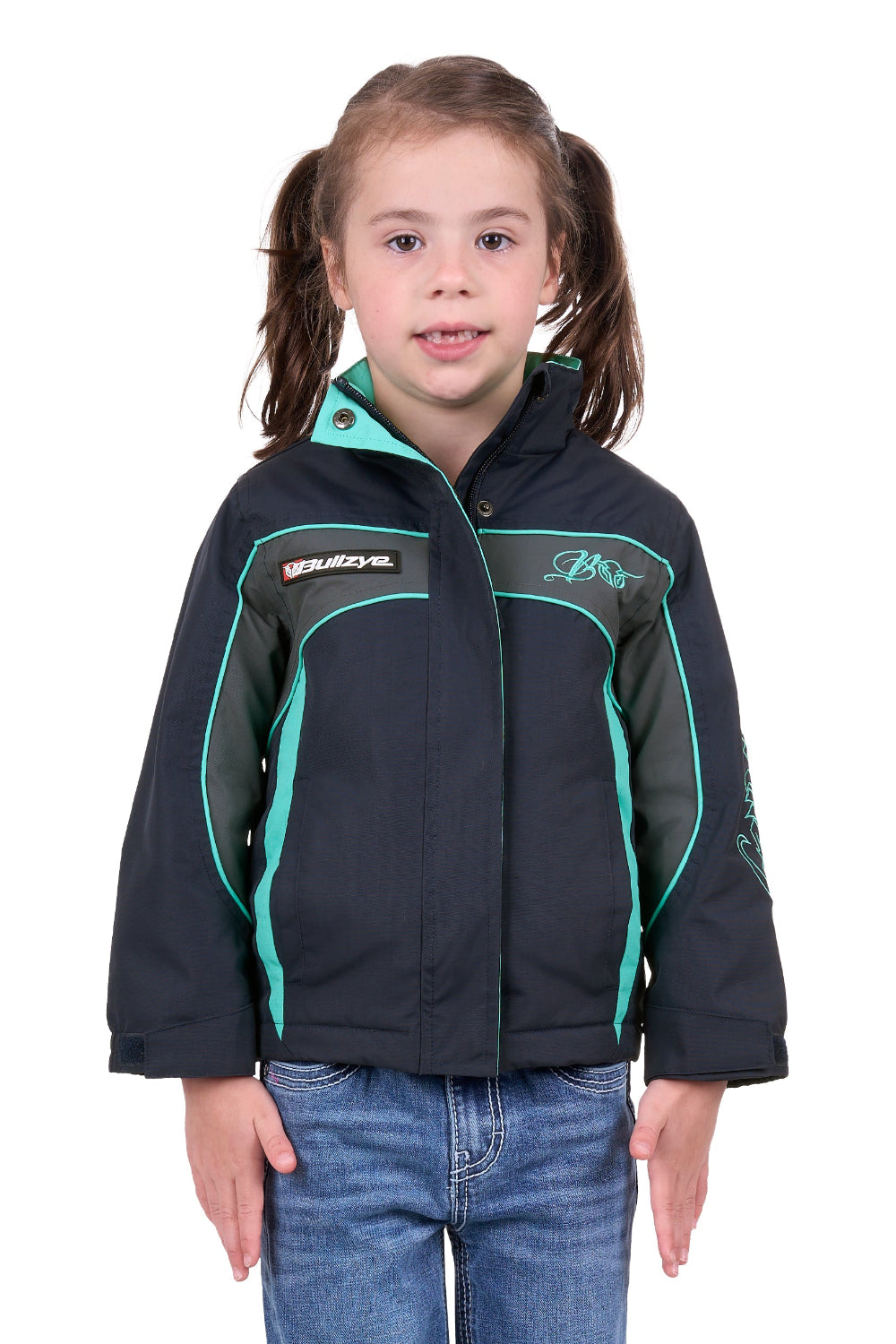Pure Western Girls Jacket | Carla | Dark Navy / Turquoise