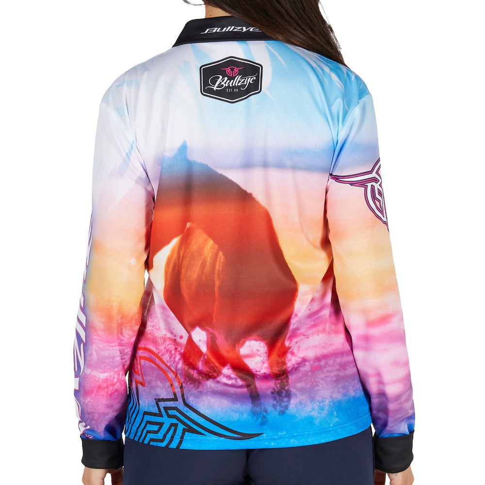 Bullzye Womens Fishing T-Shirt | Gallop | Multi